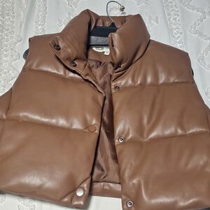 Brown Women's Puffer Vest